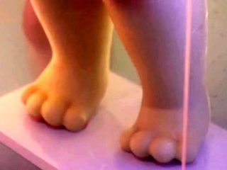 Two 3d cartoon cuties are ready for their bath