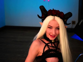 Blonde tight pussy babe solo toy fun in glamour masturbation