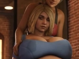 Two 3d cartoon cuties are ready for their bath