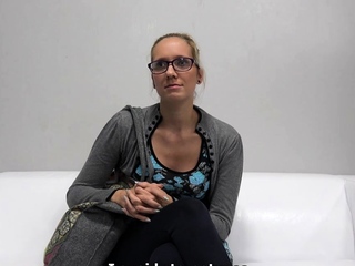 Blonde cumshot amateur MILF POV jerking in the kitchen