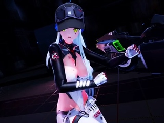 Foxy 3D Superwoman bounces up and down on a cock